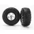 Traxxas Tires & wheels, assembled, glued (SCT satin chrome, black beadlock style wheels, SCT off-road racing tires, foam inserts) (2) (2WD front)