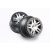 Traxxas Wheels, SCT Split-Spoke, satin chrome, black beadlock style, dual profile (2.2" outer, 3.0" inner) (2WD front) (2)