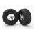Traxxas Tires & wheels, assembled, glued (SCT satin chrome, black beadlock style wheels, Kumho tires, foam inserts) (2) (2WD front)