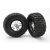 Traxxas  Tires & wheels, assembled, glued (SCT Split-Spoke satin chrome, black beadlock style wheels, Kumho tires, foam inserts) (2) (2WD front)