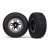 Traxxas  Tires & wheels, assembled, glued (SCT Split-Spoke, black, satin chrome beadlock wheels, BFGoodrich® Mud-Terrain™ T/A® KM2 tire, foam inserts) (2) (4WD f/r, 2WD rear)