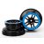 Traxxas Wheels, SCT Split-Spoke, black, blue beadlock style, dual profile (2.2" outer, 3.0" inner) (4WD f/r, 2WD rear) (2)