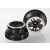 Traxxas Wheels, SCT Split-Spoke, black, satin chrome beadlock style, dual profile (2.2" outer, 3.0" inner) (2WD front) (2)