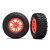 Traxxas Tires & wheels, assembled, glued (SCT Split-Spoke orange wheels, SCT off-road racing tires, foam inserts) (2) (4WD f/r, 2WD rear) (TSM rated)