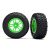 Traxxas  Tires & wheels, assembled, glued (SCT Split-Spoke green wheels, SCT off-road racing tires, foam inserts) (2) (4WD f/r, 2WD rear) (TSM rated)