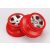 Traxxas Wheels, SCT satin chrome with red beadlock, dual profile (2.2" outer, 3.0" inner) (2)