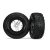 Traxxas Tires & wheels, assembled, glued (SCT Split-Spoke satin chrome, black beadlock wheels, dual profile (2.2" outer, 3.0" inner), SCT off-road racing tires, foam inserts) (2) (front/rear)