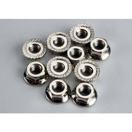 Traxxas Nuts, 4mm flanged (10)