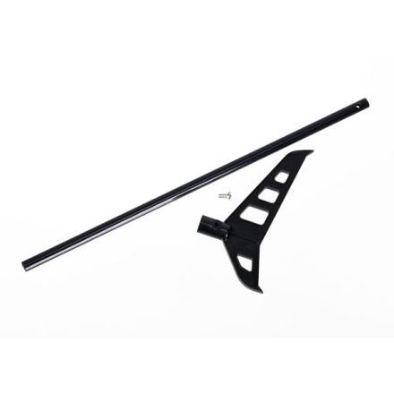Traxxas Tail boom (black-anodized)/ tail fin/ screw (1)
