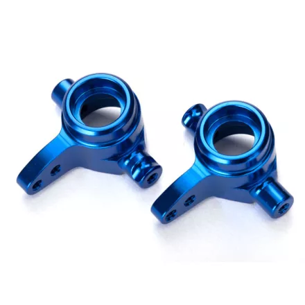 Traxxas Steering blocks, 6061-T6 aluminum, left & right (blue-anodized)