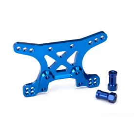   Traxxas  Shock tower, front, 7075-T6 aluminum (blue-anodized)
