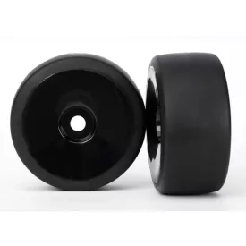   Traxxas Tires & wheels, assembled, glued (black, dished wheels, slick tires (S1 compound), foam inserts) (rear) (2)