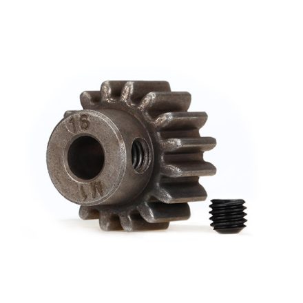 Traxxas Gear, 16-T pinion (1.0 metric pitch) (fits 5mm shaft)/ set screw (compatible with steel spur gears)