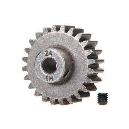 Traxxas Gear, 24-T pinion (1.0 metric pitch) (fits 5mm shaft)/ set screw (compatible with steel spur gears)