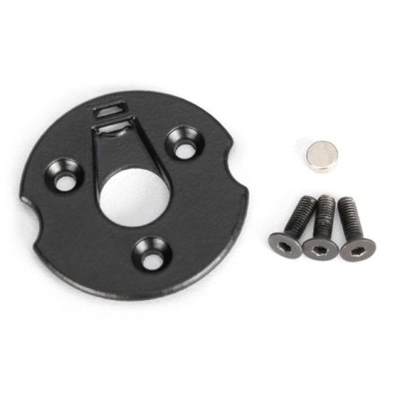 Traxxas Telemetry trigger magnet holders, spur gear/ magnet, 5x2mm (1)/ 3x8mm CCS (3)/ 3x10mm CCS (3)