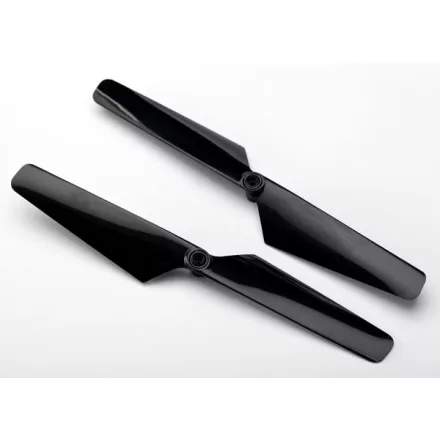 Traxxas Rotor blade set, black (2)/ 1.6x5mm BCS (2)