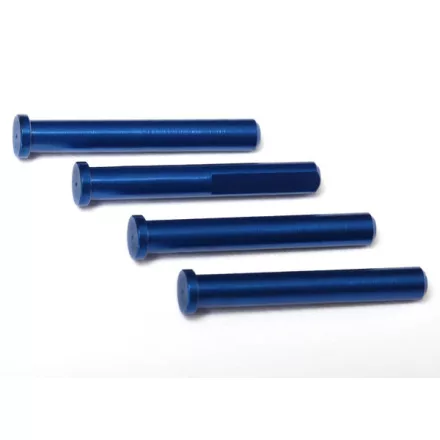 Traxxas Main shaft, 7075-T6 aluminum, blue-anodized (4)/ 1.6x5mm BCS (4)