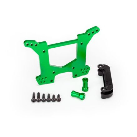 Traxxas Shock tower, rear, 7075-T6 aluminum (green-anodized) (1)/ body mount bracket (1)
