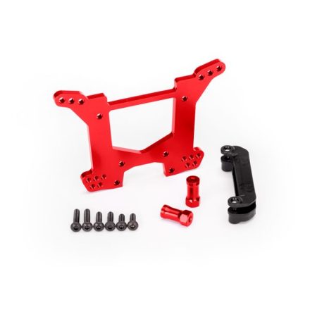Traxxas Shock tower, rear, 7075-T6 aluminum (red-anodized) (1)/ body mount bracket (1)