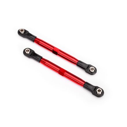 Traxxas Toe links (TUBES red-anodized, 7075-T6 aluminum, stronger than titanium) (87mm) (2)/ rod ends (4)/ aluminum wrench (1)
