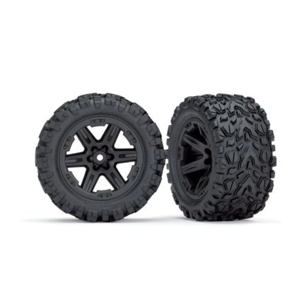 Traxxas Tires & wheels, assembled, glued (2.8") (RXT black wheels, Talon Extreme tires, foam inserts) (2) (TSM rated)
