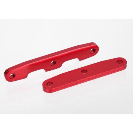 Traxxas Bulkhead tie bars, front & rear, aluminum (red-anodized)