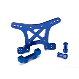   Traxxas  Shock tower, front, 7075-T6 aluminum (blue-anodized)