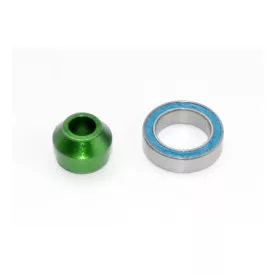   Traxxas Bearing adapter, 6061-T6 aluminum (green-anodized) (1)/ 10x15x4mm ball bearing (black rubber sealed) (1) (for slipper shaft)