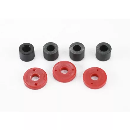 Traxxas Piston, damper (2x0.5mm hole, red) (4)/ travel limiters (4)