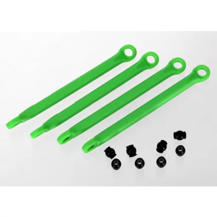 Traxxas Push rod (molded composite) (green) (4)/ hollow balls (8)