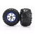 Traxxas Tires and wheels, assembled, glued (Geode chrome, blue beadlock style wheels, Canyon AT tires, foam inserts) (1 left, 1 right)