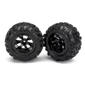   Traxxas Tires and wheels, assembled, glued (Geode black, beadlock style wheels, Canyon AT tires, foam inserts) (1 left, 1 right)