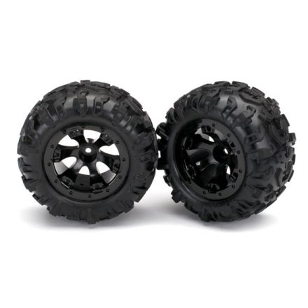 Traxxas Tires and wheels, assembled, glued (Geode black, beadlock style wheels, Canyon AT tires, foam inserts) (1 left, 1 right)