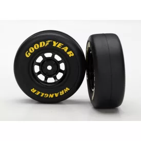   Traxxas Tires and wheels, assembled, glued (8-spoke wheels, black, 1.9 Goodyear Wrangler tires) (2)