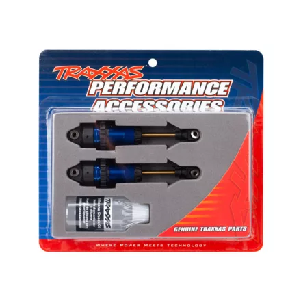 Traxxas Shocks, GTR long blue-anodized, PTFE-coated bodies with TiN shafts (fully assembled, without springs) (2)
