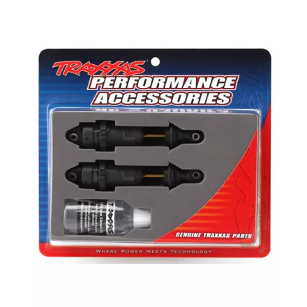Traxxas Shocks, GTR long hard-anodized, PTFE-coated bodies with TiN shafts (assembled) (2) (without springs)