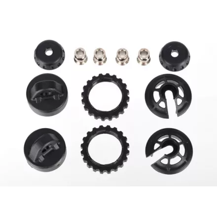 Traxxas Caps and spring retainers, GTR long/xx-long shock (upper cap (2)/ hollow balls (4)/ bottom cap (2)/ upper retainer (2)/ lower retainer (2))