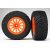 Traxxas Tires & wheels, assembled, glued (orange wheels, BFGoodrich® Rally, gravel pattern tires, foam inserts) (2) (TSM rated)