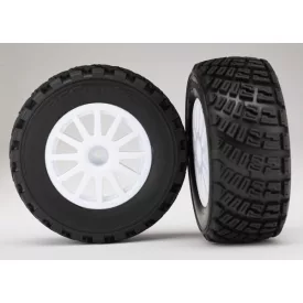   Traxxas Tires & wheels, assembled, glued (White wheels, BFGoodrich® Rally, gravel pattern, S1 compound tires, foam inserts) (2)