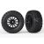 Traxxas  Tires & wheels, assembled, glued (black wheels, gravel pattern tires, foam inserts) (2) (TSM rated)