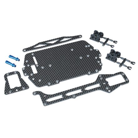 Traxxas Carbon fiber conversion kit (includes chassis, upper chassis, battery hold down, adhesive foam tape, hardware)