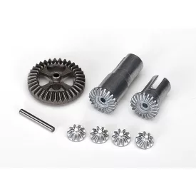   Traxxas  Gear set, differential, metal (output gears (2)/ spider gears (4)/ ring gear, 35T (1)/ 2x14.8mm pin (1))