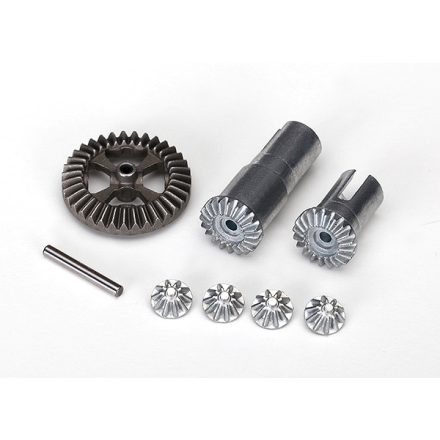 Traxxas  Gear set, differential, metal (output gears (2)/ spider gears (4)/ ring gear, 35T (1)/ 2x14.8mm pin (1))