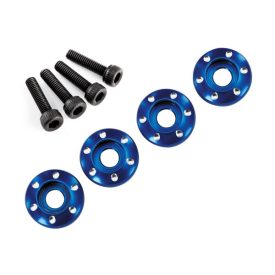   Traxxas  Wheel nut washer, machined aluminum, blue / 3x12mm CS (4)