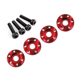   Traxxas Wheel nut washer, machined aluminum, red / 3x12mm CS (4)