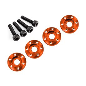   Traxxas Wheel nut washer, machined aluminum, orange / 3x12mm CS (4)