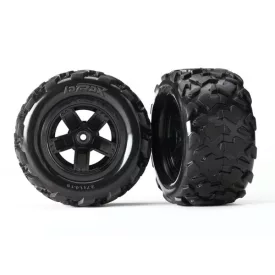   Traxxas Tires & wheels, assembled, glued (Teton 5-spoke wheels, Teton tires) (2)