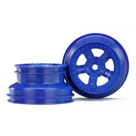 Traxxas Wheels, SCT blue, beadlock style, dual profile (1.8" inner, 1.4" outer) (2)