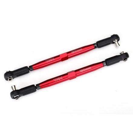 Traxxas Toe links, X-Maxx® (TUBES red-anodized, 7075-T6 aluminum, stronger than titanium) (157mm) (2)/ rod ends, assembled with steel hollow balls (4)/ aluminum wrench, 10mm (1)