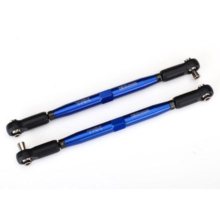 Traxxas Toe links, X-Maxx® (TUBES blue-anodized, 7075-T6 aluminum, stronger than titanium) (157mm) (2)/ rod ends, assembled with steel hollow balls (4)/ aluminum wrench, 10mm (1)